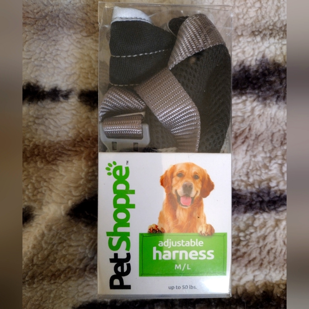 Pet Shoppe Black M/L Adjustable Dog Harness